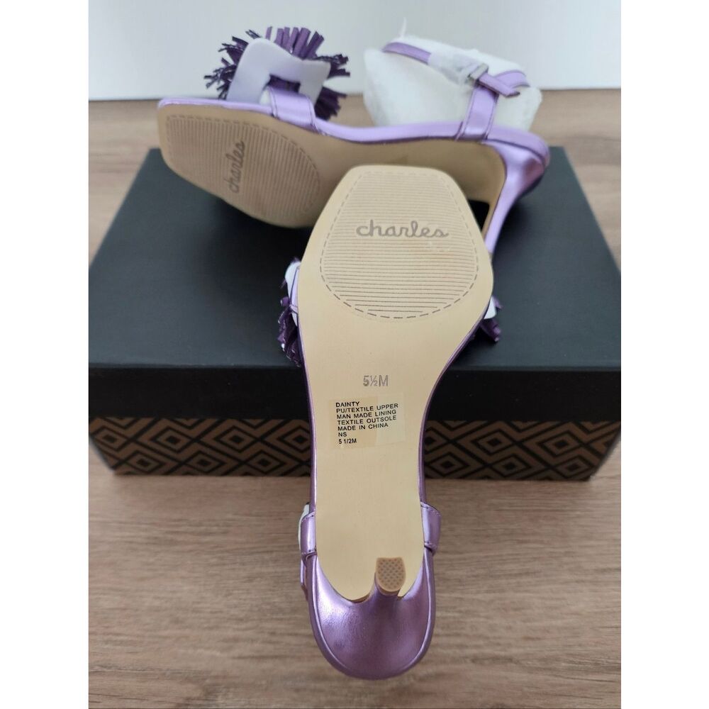 Charles David Purple Dainty High Heels Size 5.5 - Picture 8 of 13